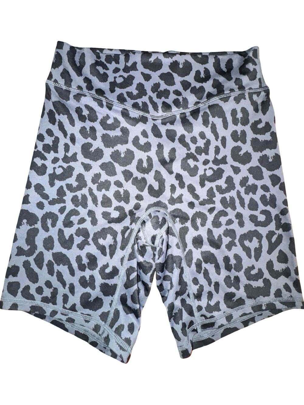 Balance Athletica Gray Leopard Print High-Waist Performance Shorts - Picture 4 of 10